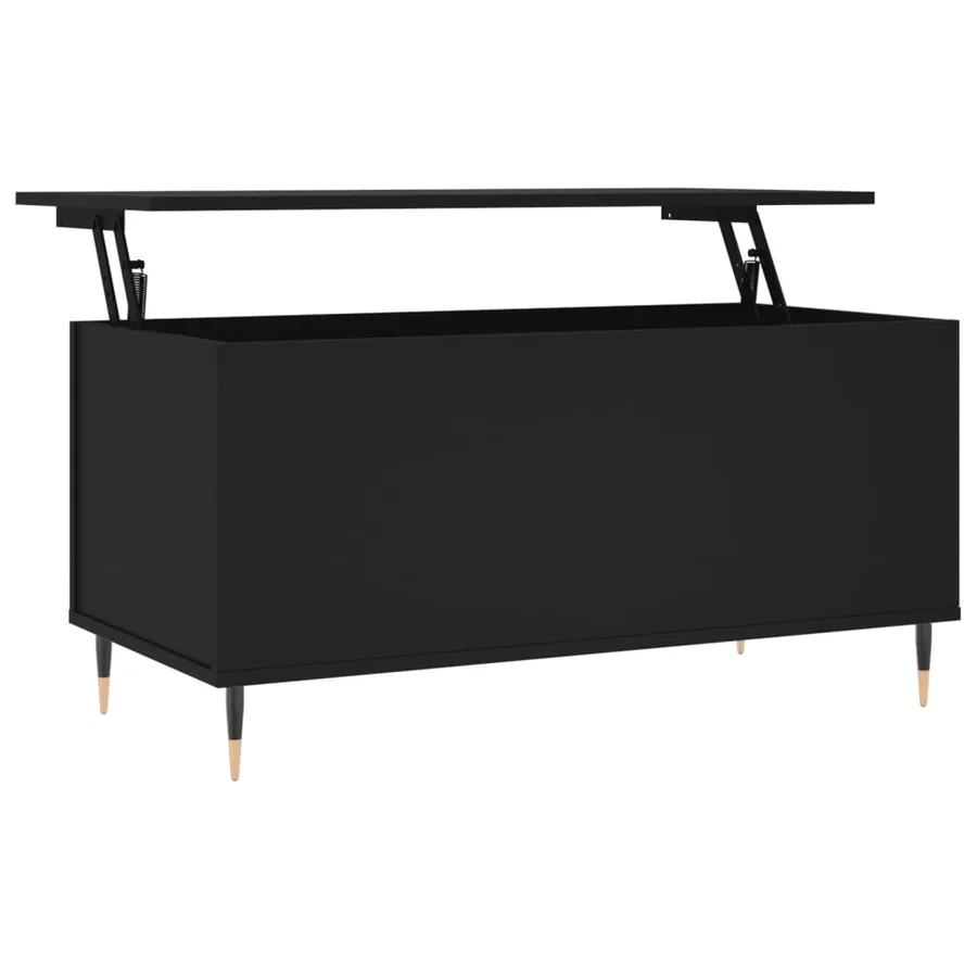 Table basse Noir 90x44,5x45 cm Bois d'ingénierie - 2