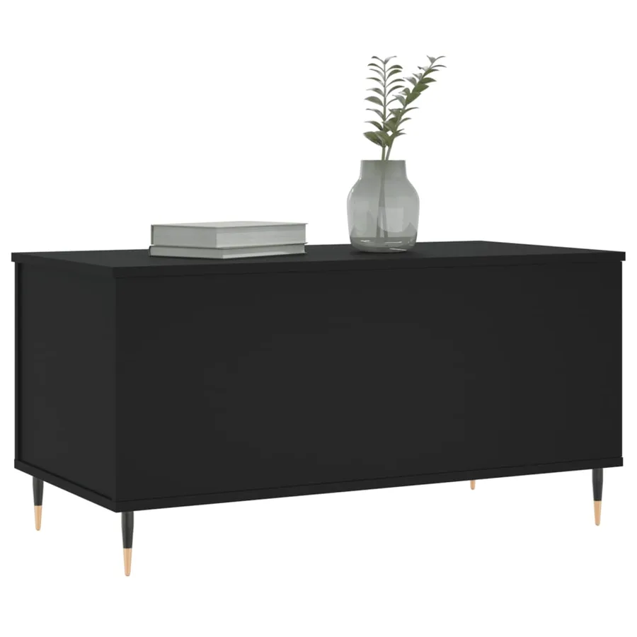 Table basse Noir 90x44,5x45 cm Bois d'ingénierie - 4