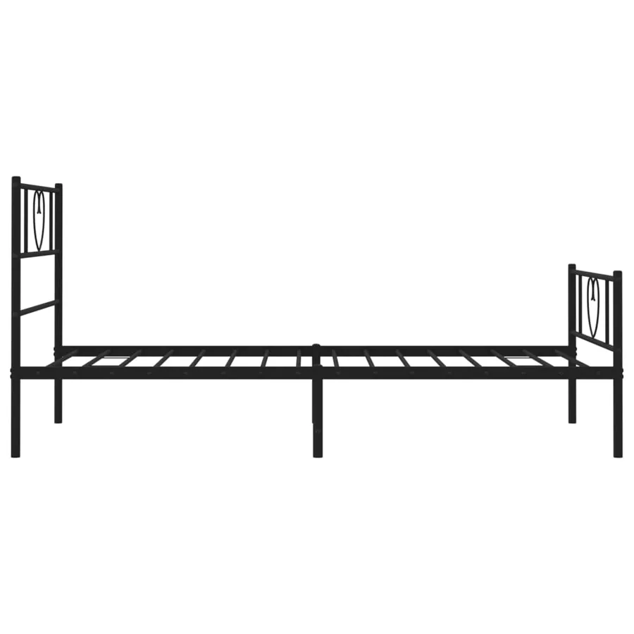 Cadre de lit métal sans matelas avec pied de lit noir 80x200 cm - 6