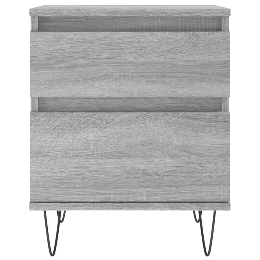 Table de chevet sonoma gris 40x35x50 cm bois d’ingénierie - 3