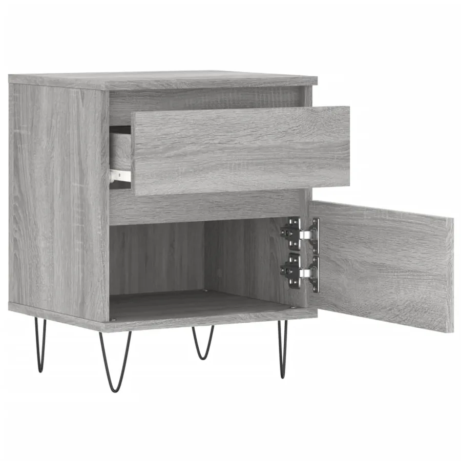 Table de chevet sonoma gris 40x35x50 cm bois d’ingénierie - 4