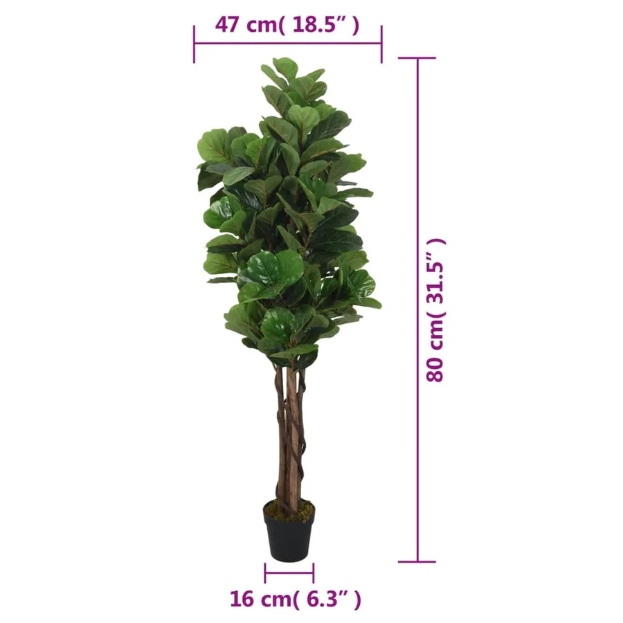 Ficus lyrata artificiel 96 feuilles 80 cm vert - 5