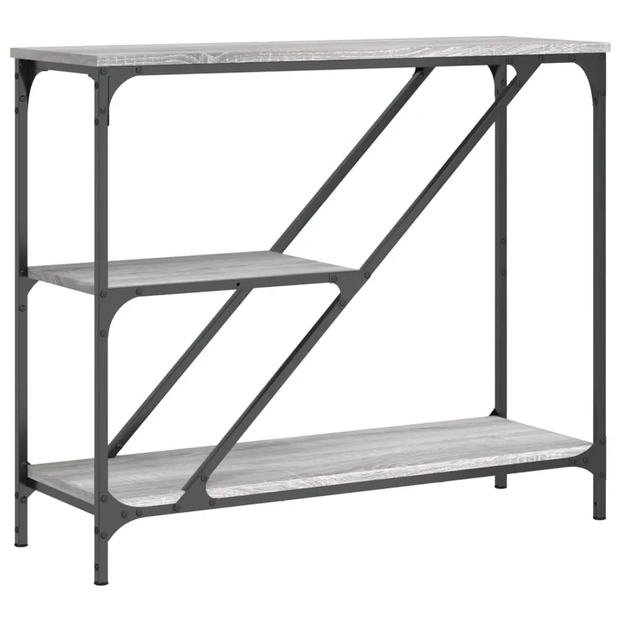 Table console sonoma gris 88,5x30x75 cm bois d'ingénierie - 2