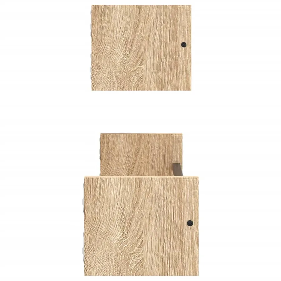 Étagères murales avec barres 2 pcs chêne sonoma 60x16x14 cm - 5