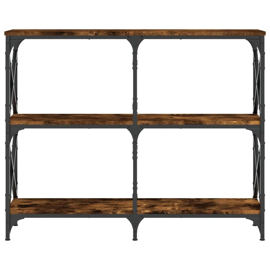 Table console chêne fumé 100x28x80,5 cm bois d'ingénierie - 4