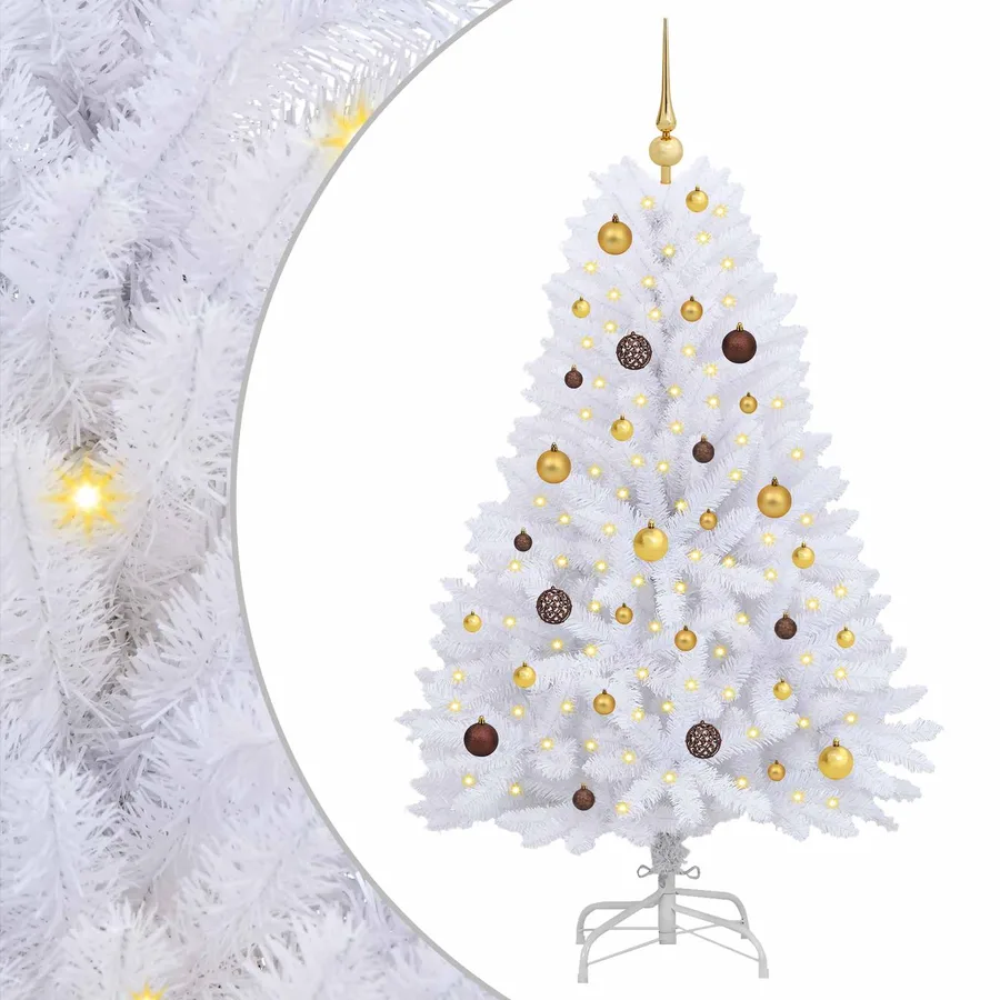 Sapin de Noël artificiel Blanc 80 x 80 x 150 cm PVC et métal - 2