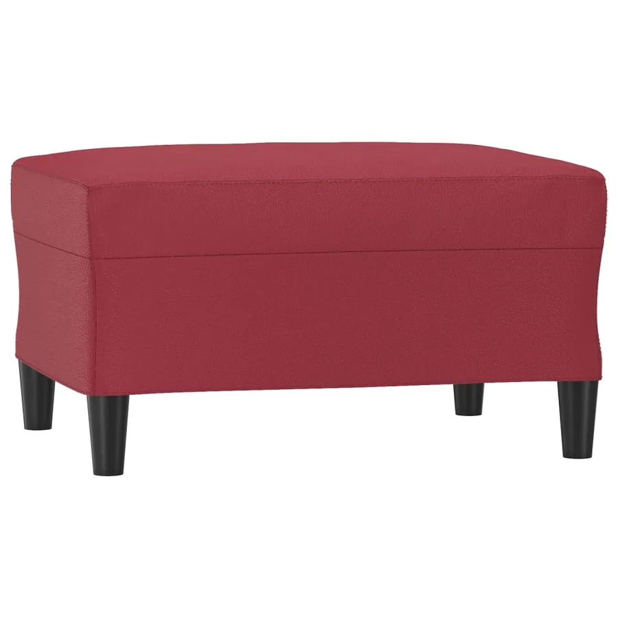Repose-pied Rouge bordeaux 70x55x41 cm Similicuir - 2