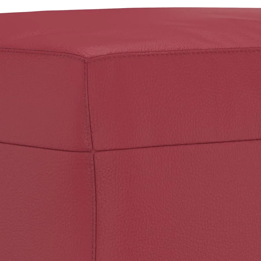 Repose-pied Rouge bordeaux 70x55x41 cm Similicuir - 5
