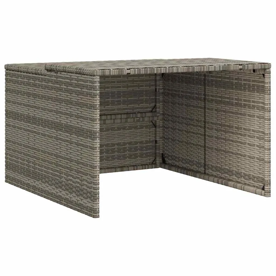 Garage pour robot tondeuse gris 86x90x52/57 cm résine tressée - 2