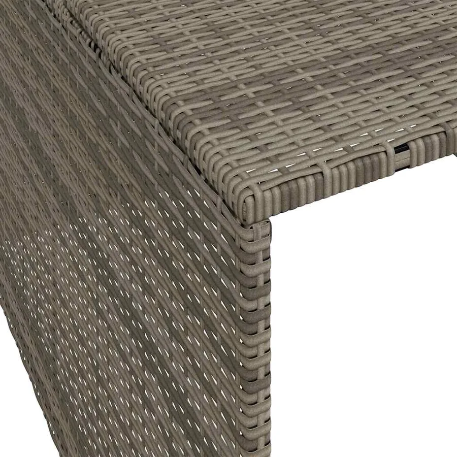 Garage pour robot tondeuse gris 86x90x52/57 cm résine tressée - 9
