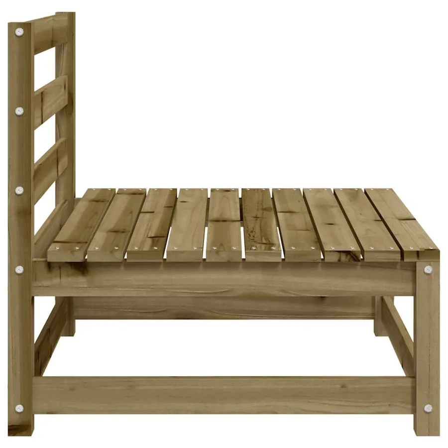 Canapés de jardin sans accoudoirs 3 pcs bois de pin imprégné - 7