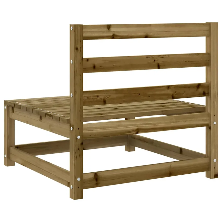 Canapés de jardin sans accoudoirs 3 pcs bois de pin imprégné - 8