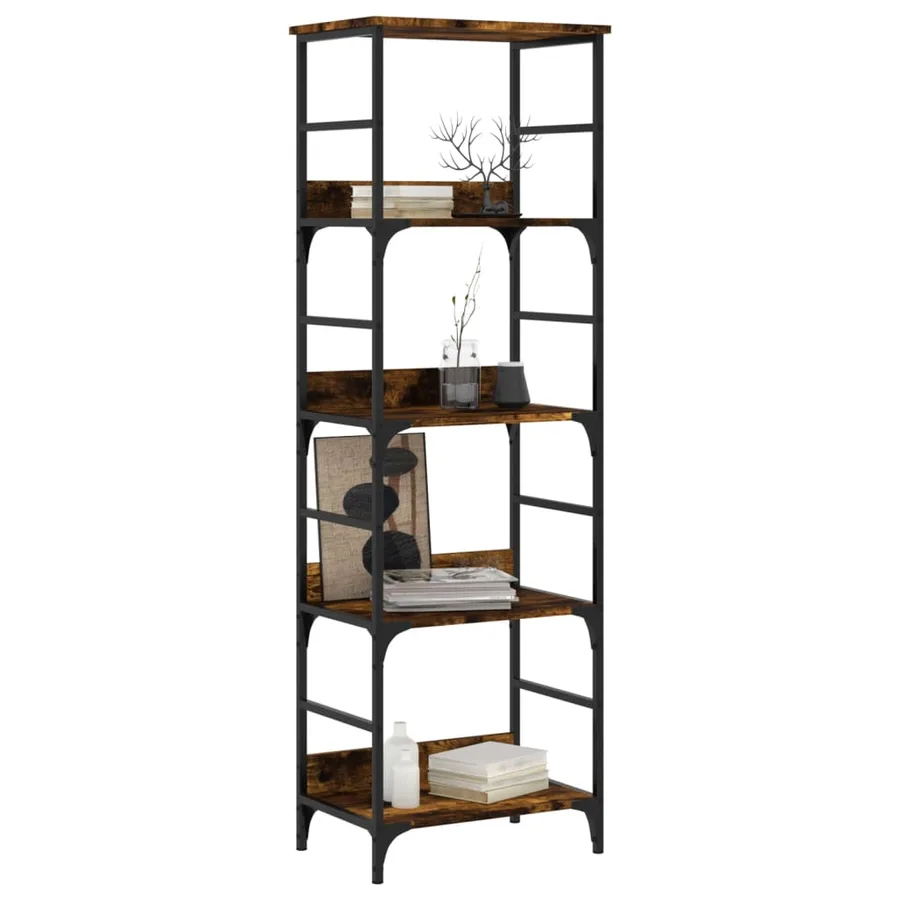 Bibliothèque chêne fumé 50x33x153 cm bois d'ingénierie - 3