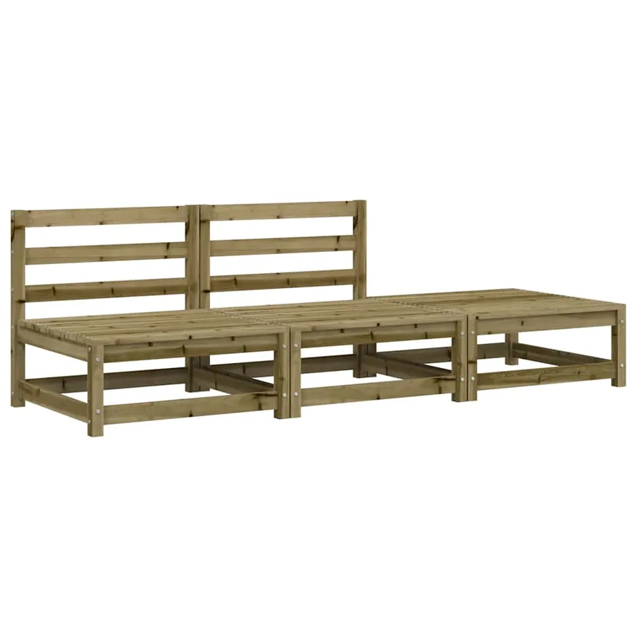 Canapé de jardin sans accoudoirs repose-pieds bois pin imprégné - 2