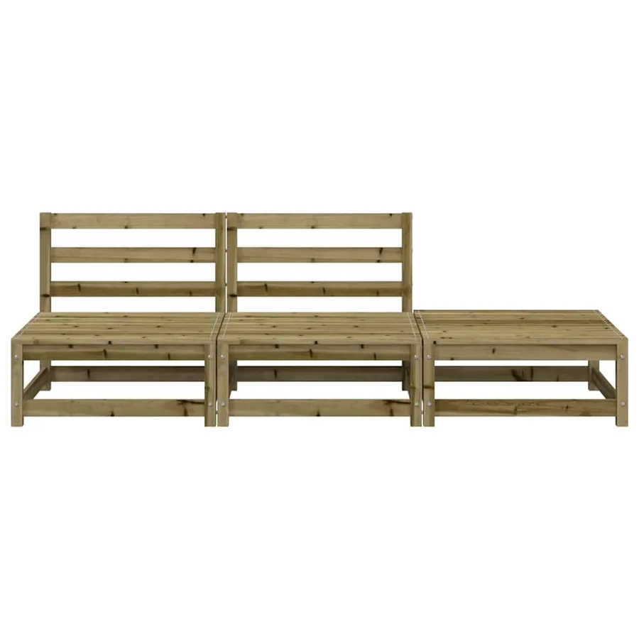 Canapé de jardin sans accoudoirs repose-pieds bois pin imprégné - 4