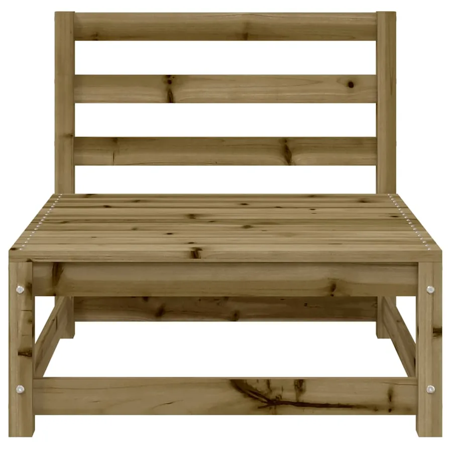 Canapé de jardin sans accoudoirs repose-pieds bois pin imprégné - 6