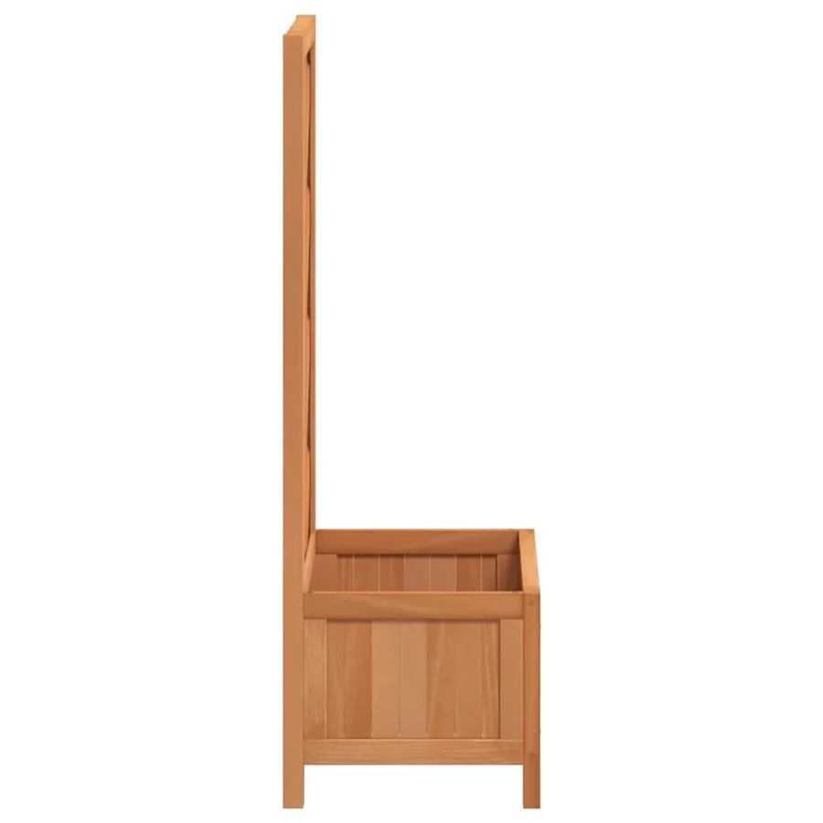 Jardinière avec treillis marron bois massif de sapin - 5