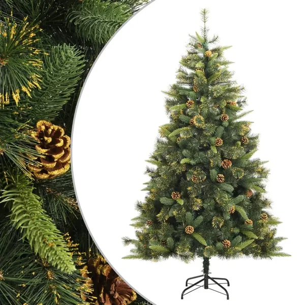 Sapin de Noël artificiel articulé avec pommes de pin 240 cm