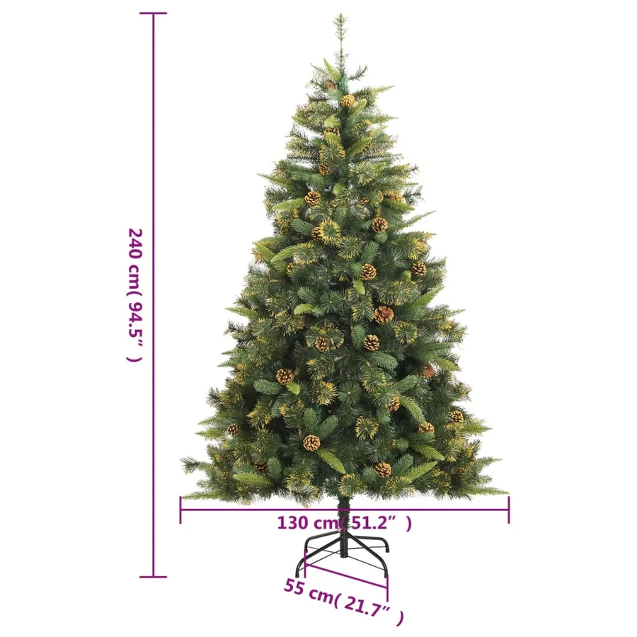 Sapin de Noël artificiel articulé avec pommes de pin 240 cm - 9