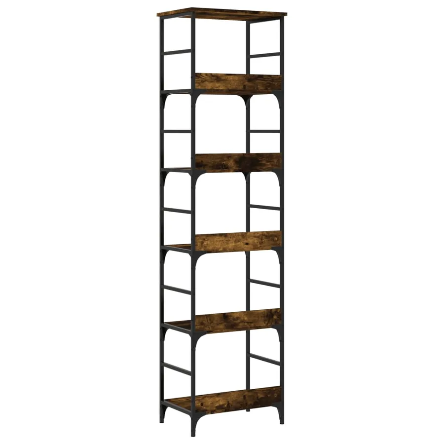 Bibliothèque chêne fumé 50x33x188,5 cm bois d'ingénierie - 6