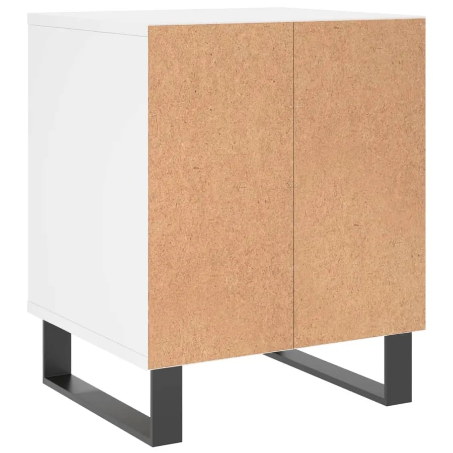 Table de chevet Blanc 40x35x50 cm Bois d’ingénierie - 6