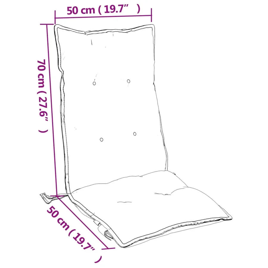 Coussins de chaise à dossier haut lot de 2 bleu clair - 10