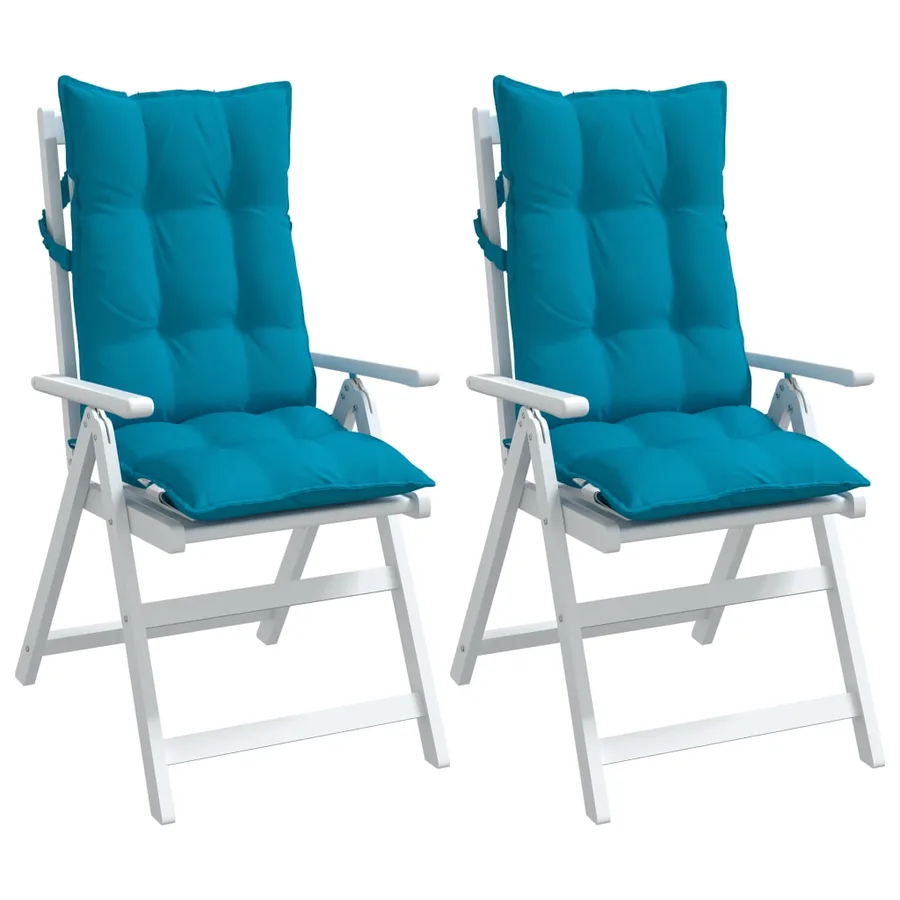Coussins de chaise à dossier haut lot de 2 bleu clair - 4