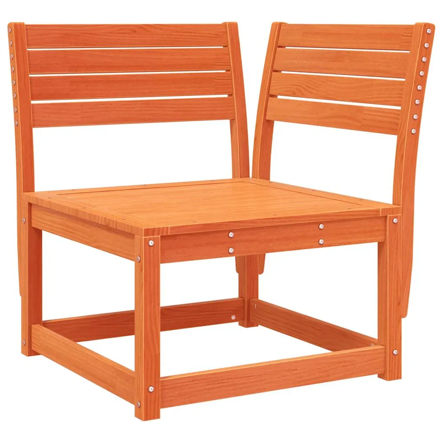 Canapé d'angle de jardin coussins cire marron bois pin massif - 4