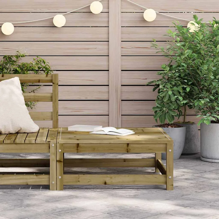 Repose-pied de jardin 70x70x30 cm bois de pin imprégné - 3