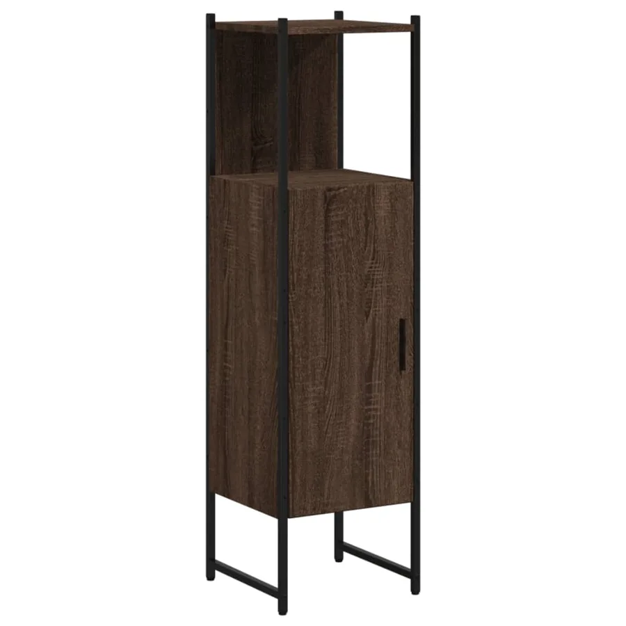 Armoire de salle de bain chêne marron 33x33x120,5 cm - 2