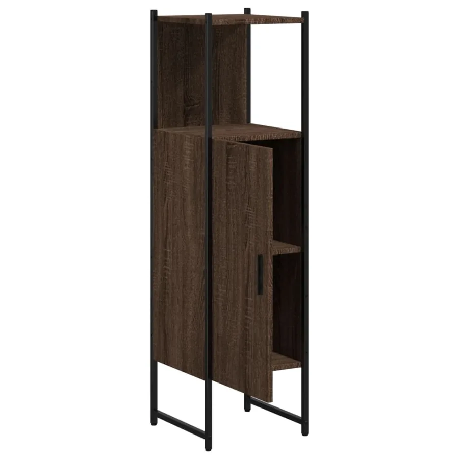 Armoire de salle de bain chêne marron 33x33x120,5 cm - 6