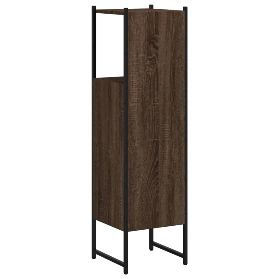 Armoire de salle de bain chêne marron 33x33x120,5 cm - 8