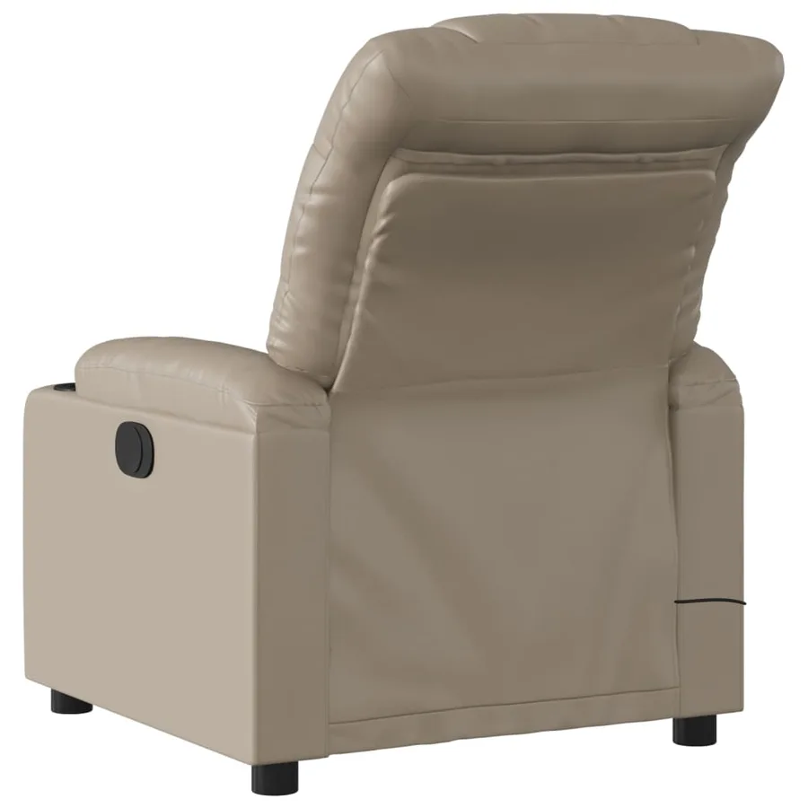 Fauteuil de massage inclinable électrique cappuccino similicuir - 5