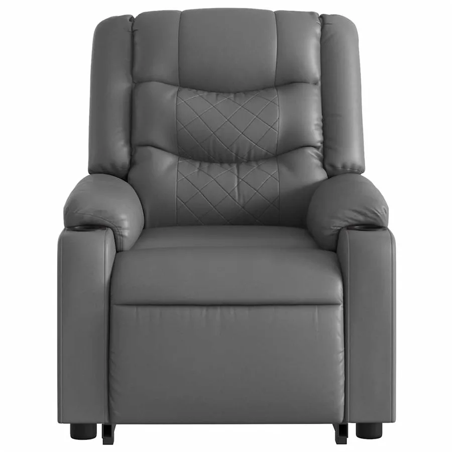 Fauteuil inclinable de massage électrique gris similicuir - 9