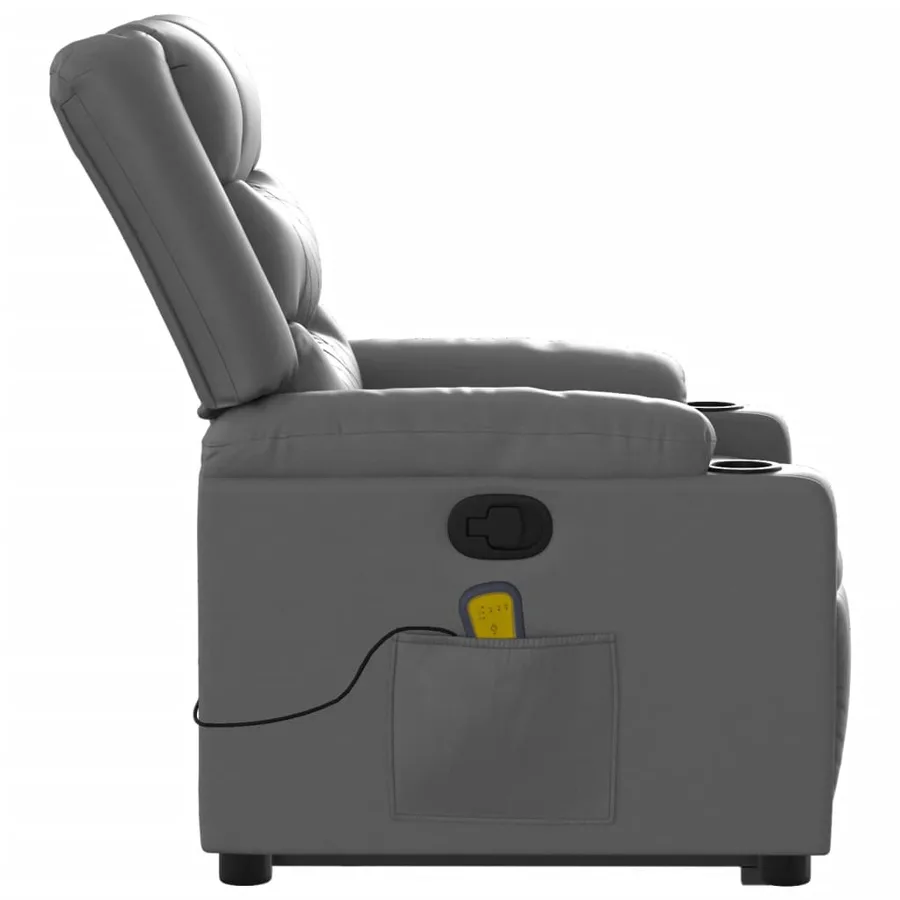 Fauteuil inclinable de massage Gris Similicuir - 10