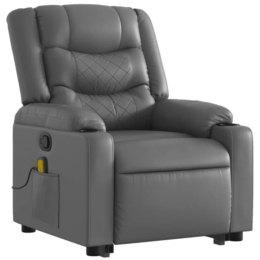 Fauteuil inclinable de massage Gris Similicuir - 4