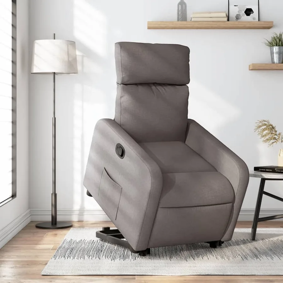 Fauteuil inclinable taupe tissu - 16