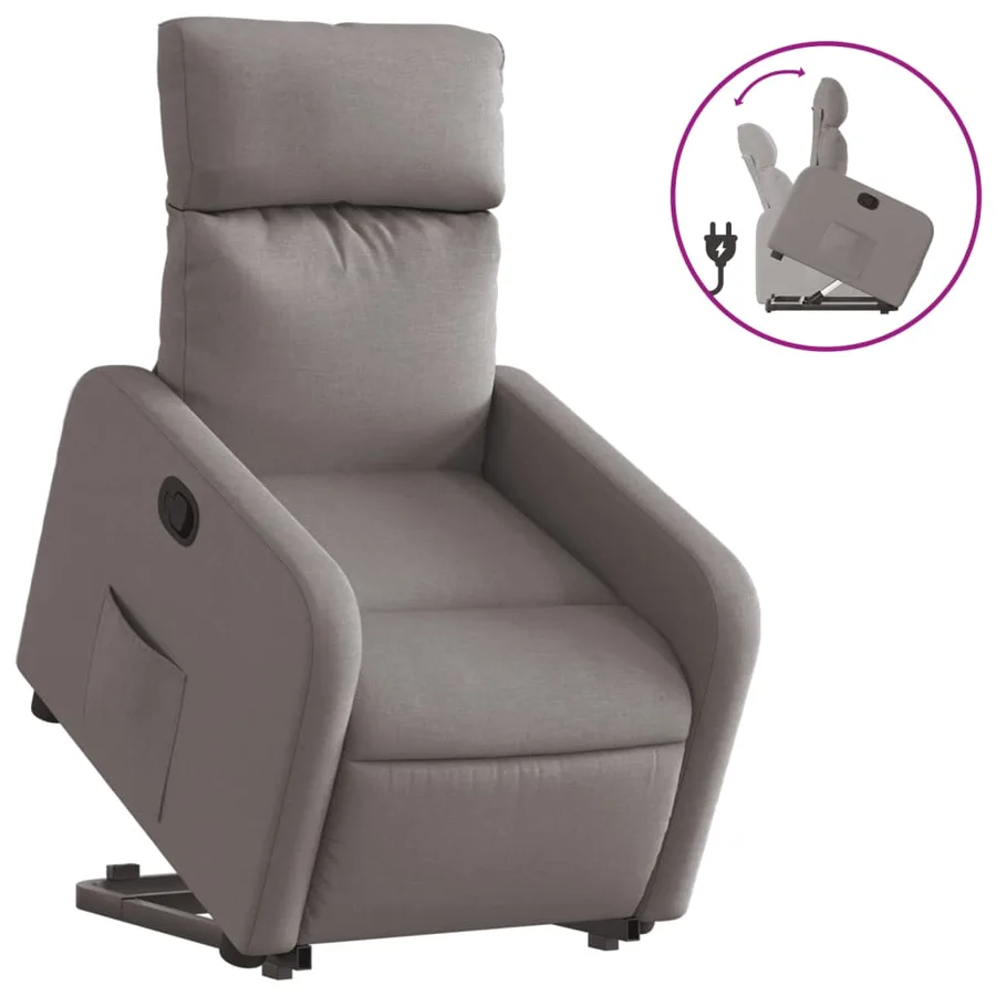 Fauteuil inclinable taupe tissu - 2