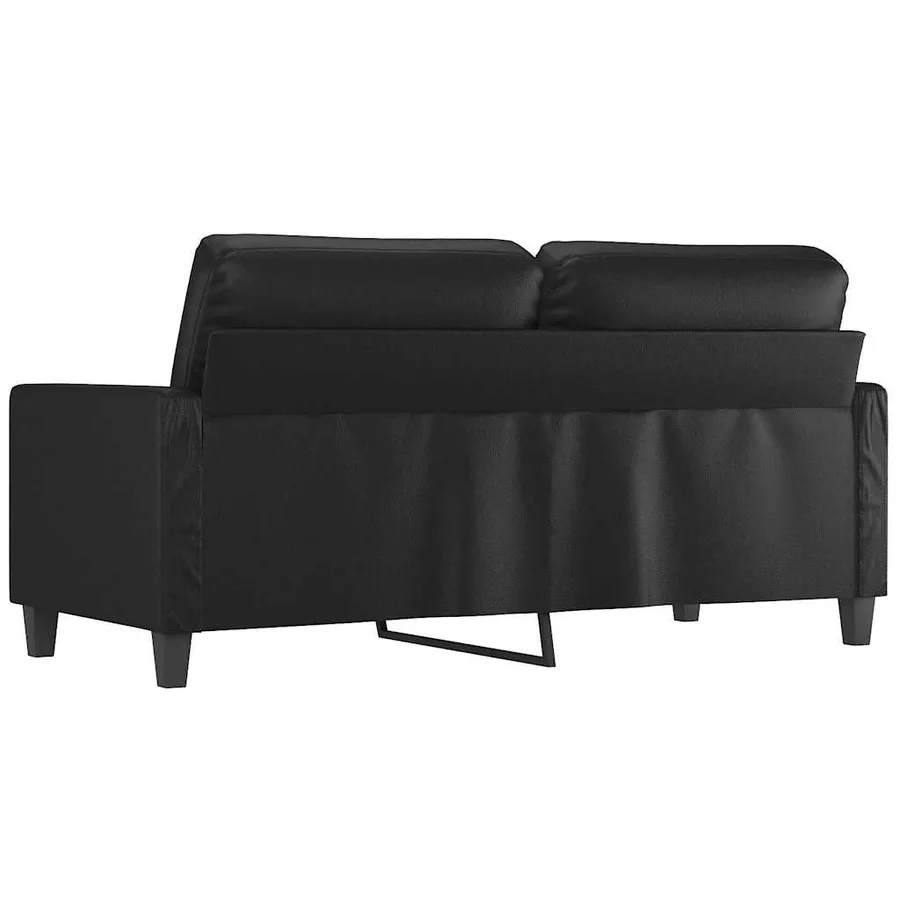 Canapé à 2 places Noir 140 cm Similicuir - 5