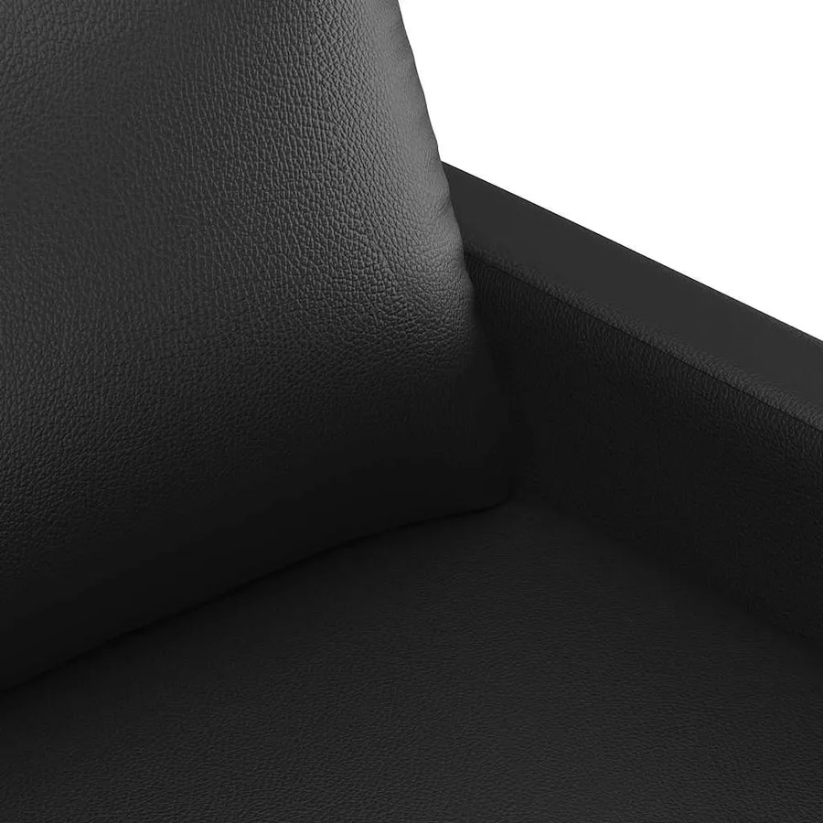 Canapé à 2 places Noir 140 cm Similicuir - 6