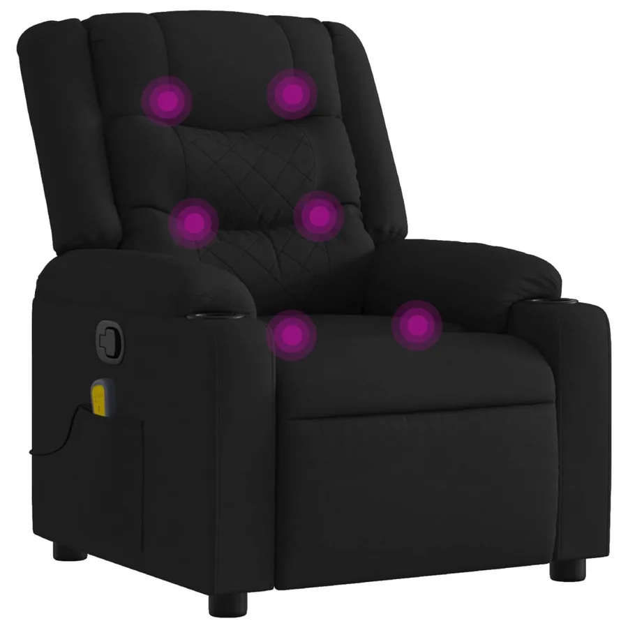 Fauteuil de massage inclinable noir tissu - 2