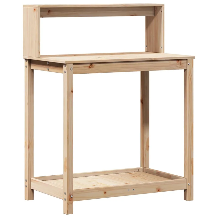 Table de rempotage et étagères 82,5x50x109,5 cm bois massif pin - 2