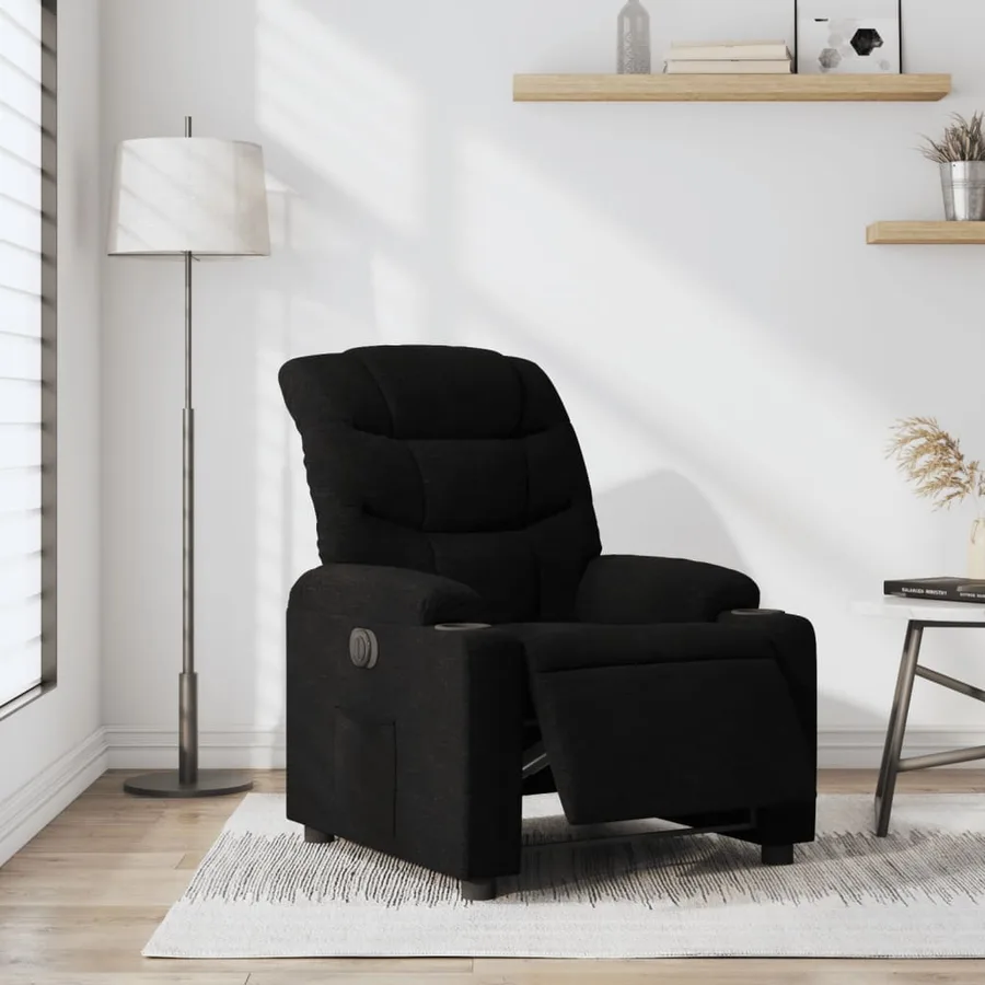 Fauteuil inclinable électrique Noir Tissu - 16