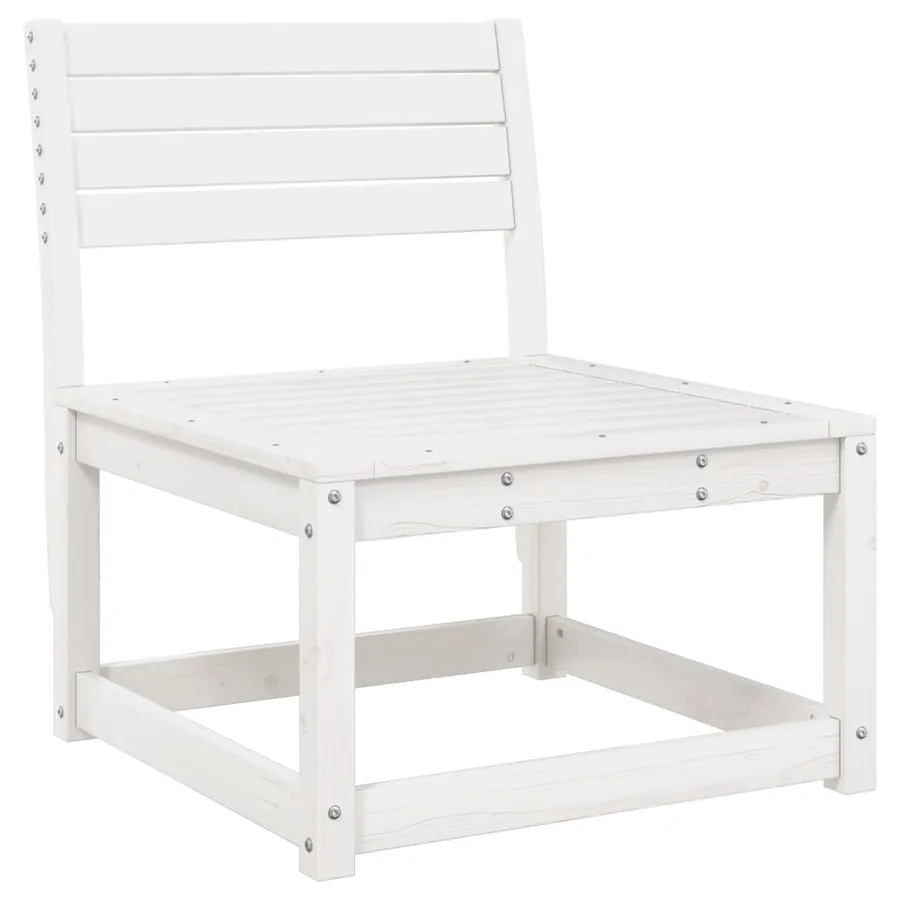 Canapé de jardin avec coussins blanc bois de pin solide - 4