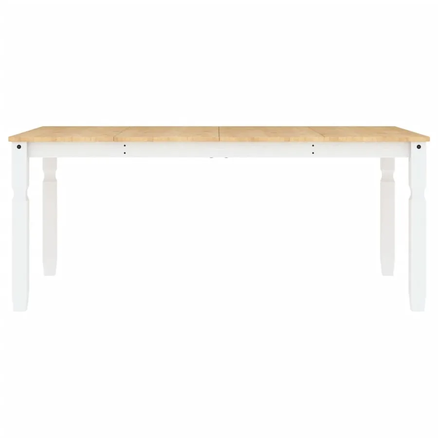 Table à manger Corona blanc 180x90x75 cm bois massif de pin - 4