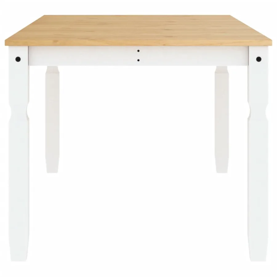 Table à manger Corona blanc 180x90x75 cm bois massif de pin - 5