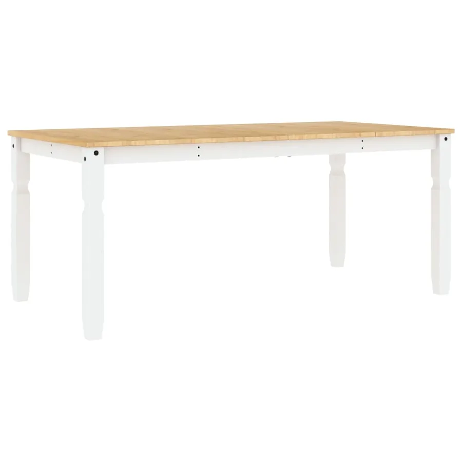 Table à manger Corona blanc 180x90x75 cm bois massif de pin - 6