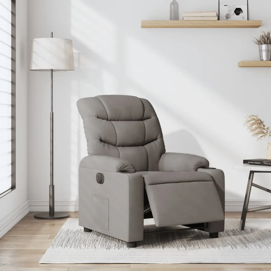 Fauteuil inclinable électrique Taupe Tissu - 15