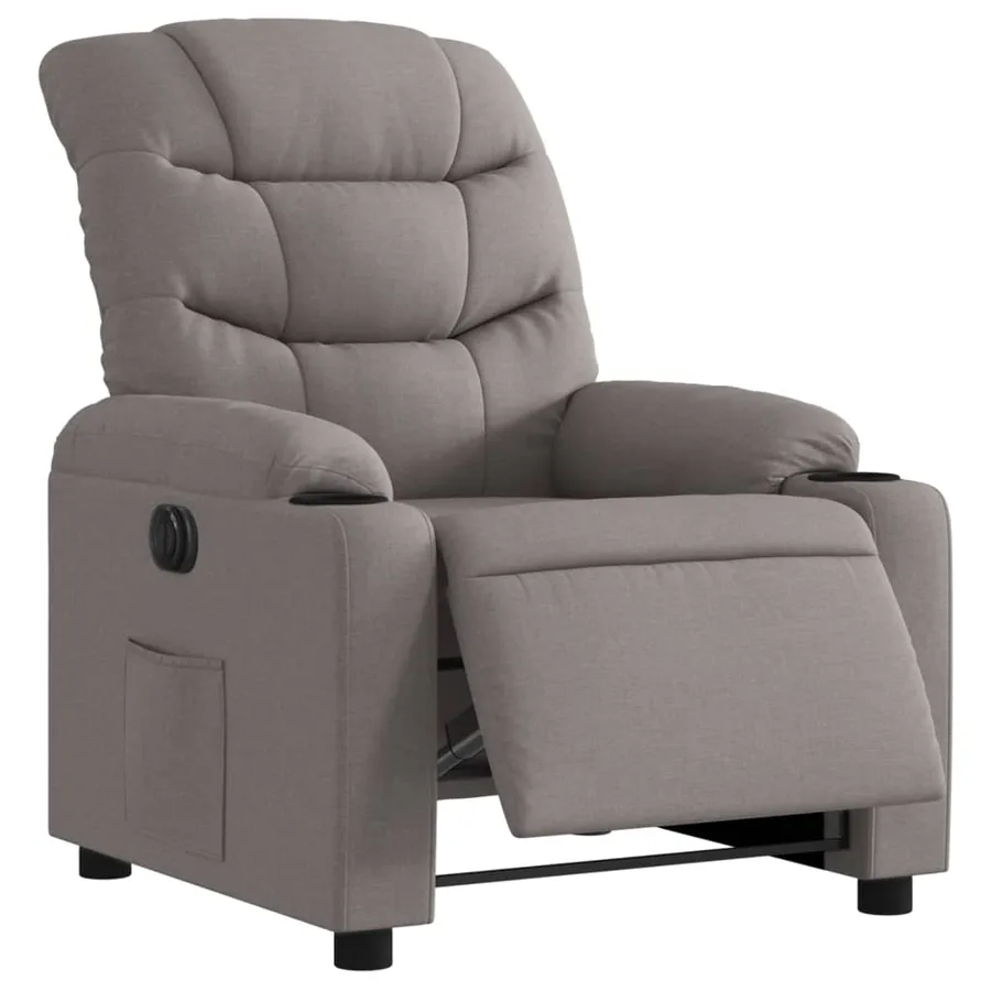 Fauteuil inclinable électrique Taupe Tissu - 3
