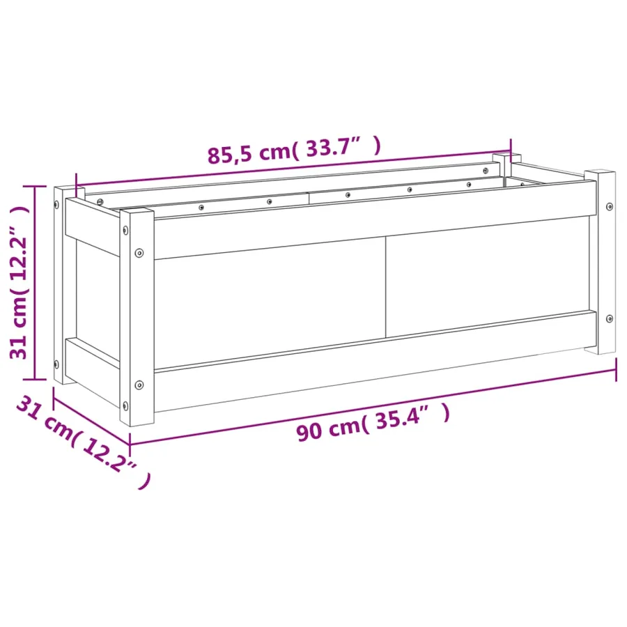 Jardinières 2 pcs bois de pin imprégné - 12